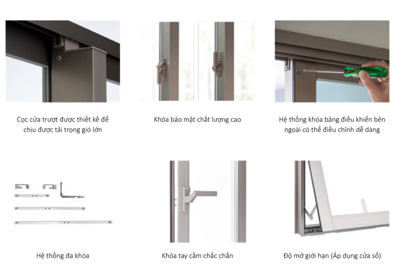 Cửa sổ trượt (2–4 cánh trên 2 ray)
