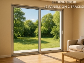 Sliding door (2 panels on 2 tracks)