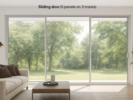 Sliding door (3 panels on 3 tracks)
